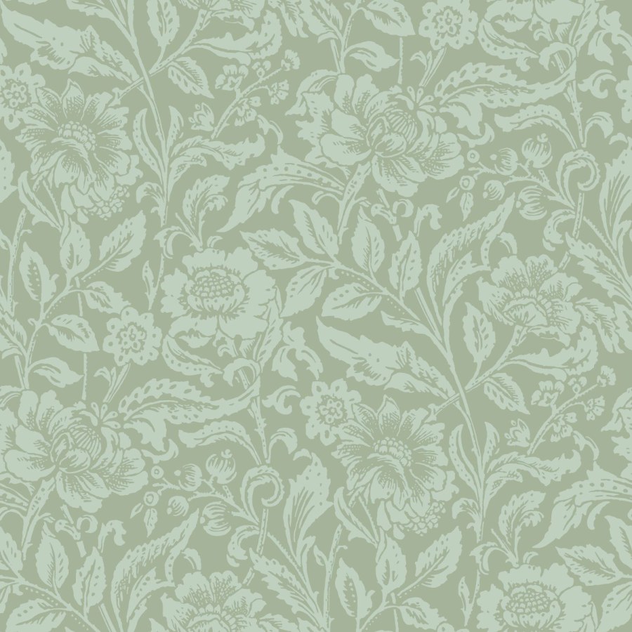 Zelená květinová tapeta na zeď Zelená květinová tapeta na zeď