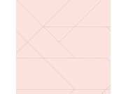 Tapety Yara - Růžová tapeta s geometrickými liniemi 139211 Růžová tapeta s geometrickými liniemi 139211