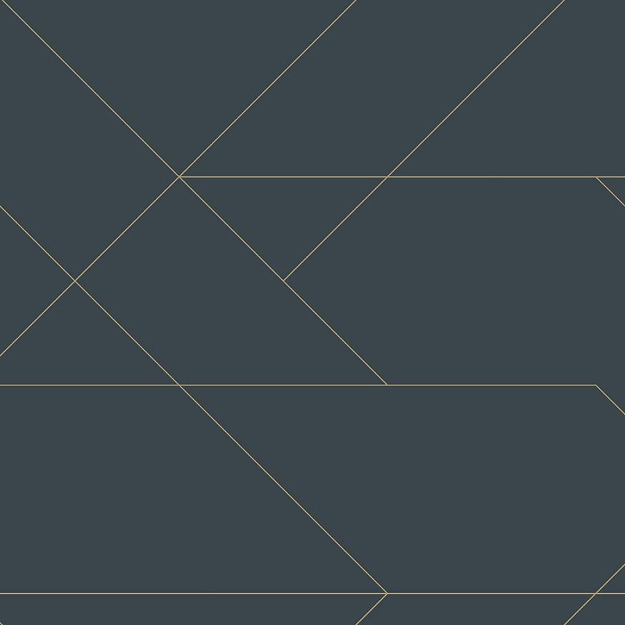 Tapety Yara - Tmavě modrá tapeta se zlatými liniemi 139213 Tmavě modrá tapeta se zlatými liniemi 139213 - Tapety Yara