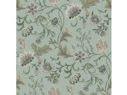 Šedo-modrá květinová tapeta na zeď