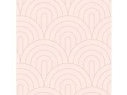 Růžová tapeta, geometrický obloukový vzor, Art Deco, Esta Tapety Yara