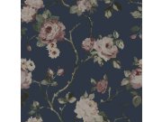 Tapety Yara - Modrá květinová tapeta na zeď Modrá květinová tapeta na zeď