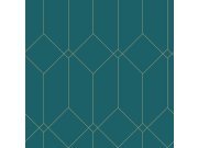 Tapety Yara - Tyrkysová geometrická tapeta Tyrkysová geometrická tapeta
