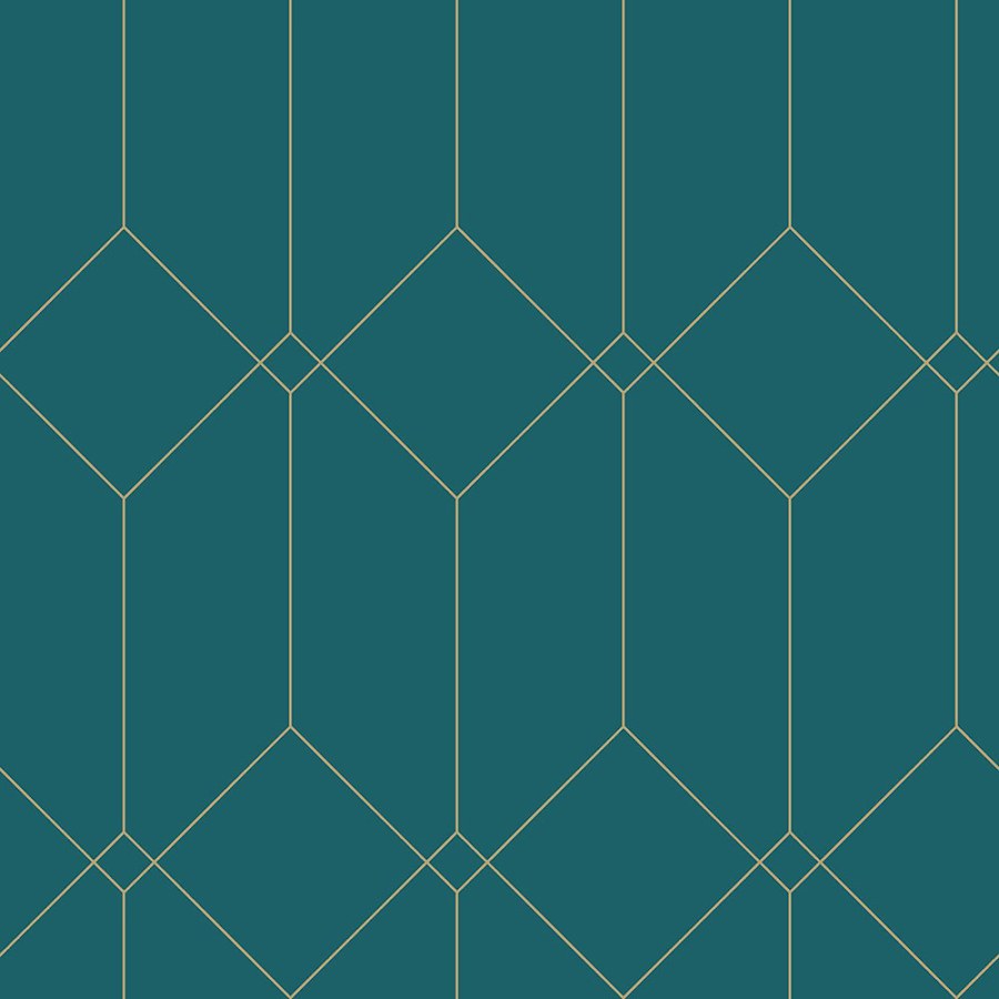 Tyrkysová geometrická tapeta - Tapety Yara