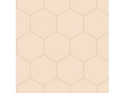 Béžová tapeta, geometrický vzor hexagony, Art Deco, Esta Tapety Yara