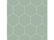 Zelená tapeta, geometrický vzor, Art Deco, Esta