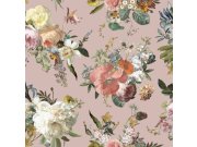 Tapety Yara - Růžová květinová tapeta na zeď Růžová květinová tapeta na zeď