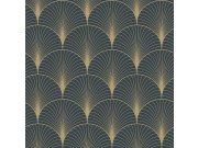 Tapety Yara - Tmavě modrá geometrická tapeta 139231 Tmavě modrá geometrická tapeta 139231