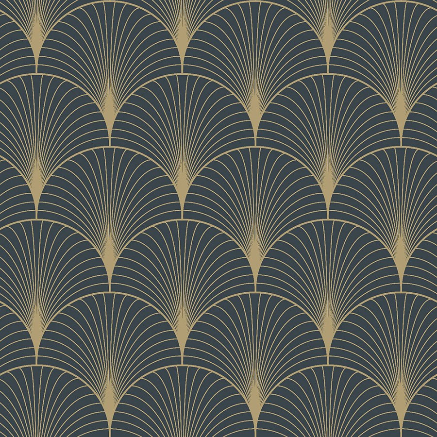 Tmavě modrá geometrická tapeta 139231 - Tapety Yara