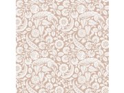 Béžová květinová tapeta na zeď