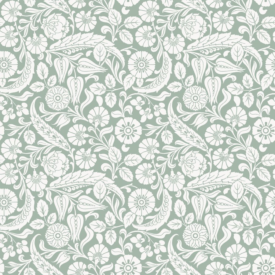 Zelená květinová tapeta na zeď Zelená květinová tapeta na zeď