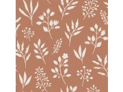 Hnědá tapeta s listy, větvičky, Vintage Flowers, Esta Home Tapety Yara