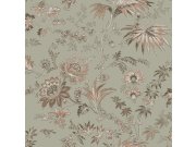 Zelená květinová tapeta na zeď