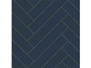 Geometrická tapeta na zeď, modro-zlatá, Bloom, Esta Home