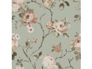 Zelená květinová tapeta na zeď