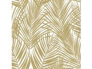 Tapeta na zeď, palmová listy, bílo-zlatá, Bloom, Esta Home