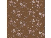 Tapety Yara - Hnědá květinová tapeta na zeď Hnědá květinová tapeta na zeď