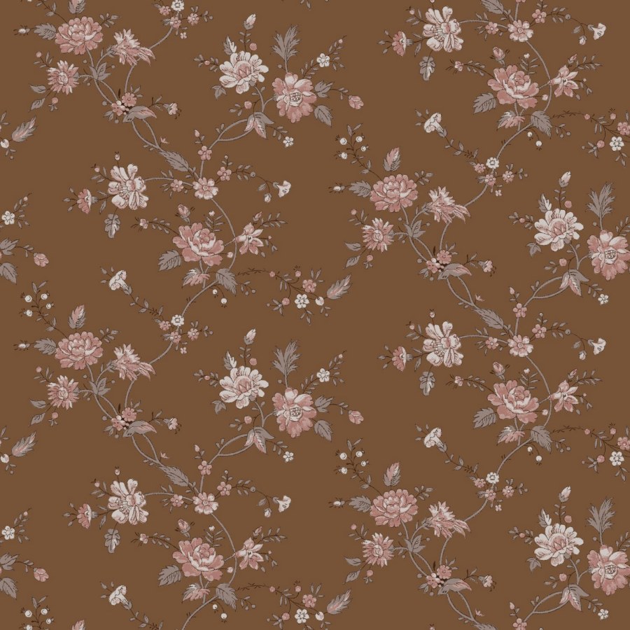 Tapety Yara - Hnědá květinová tapeta na zeď Hnědá květinová tapeta na zeď - Tapety Yara