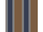 Tapety Yara - Modro-hnědá tapeta s pruhy Modro-hnědá tapeta s pruhy