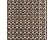 Tapety Yara - Hnědo-modrá geometrická tapeta na zeď Hnědo-modrá geometrická tapeta na zeď