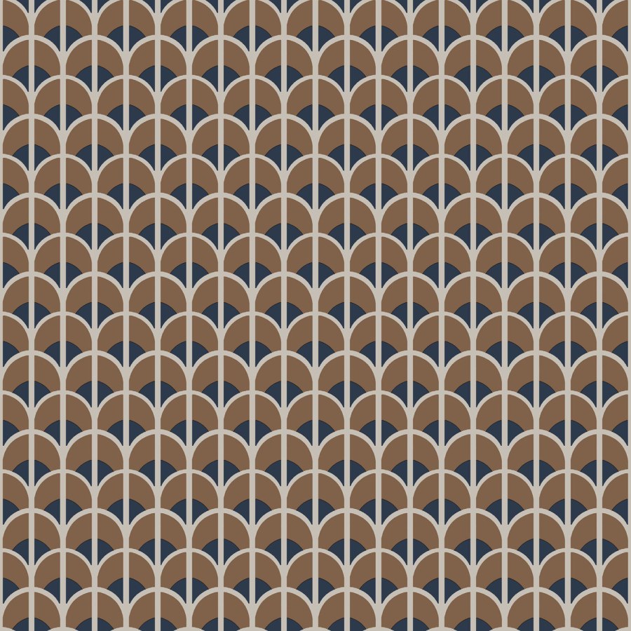 Tapety Yara - Hnědo-modrá geometrická tapeta na zeď Hnědo-modrá geometrická tapeta na zeď - Tapety Yara