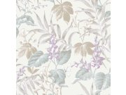 Tapety Yara - Krémová tapeta s květinami a listy Krémová tapeta s květinami a listy