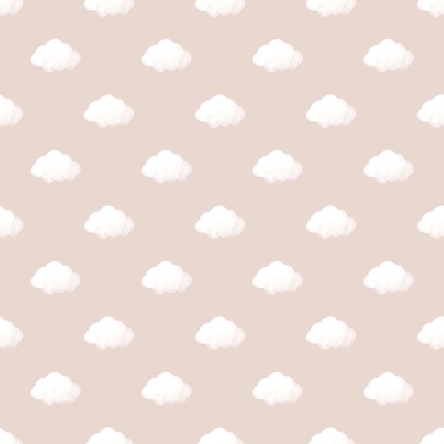 Růžová tapeta s mráčky