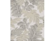 Šedo-béžová tapeta s listy