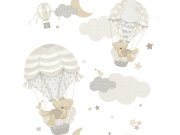 Tapeta se zvířátky, mráčky, hvězdičkami a balony, Happy, Parato Tapety Yara