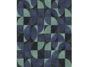 Tapety Yara - Modro-zelená geometrická tapeta na zeď Modro-zelená geometrická tapeta na zeď