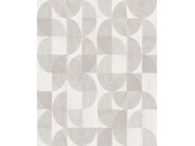 Šedo-stříbrná geometrická tapeta na zeď