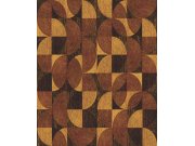 Tapety Yara - Vínovo-zlatá geometrická tapeta na zeď Vínovo-zlatá geometrická tapeta na zeď