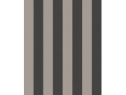 Černo-stříbrná tapeta s pruhy