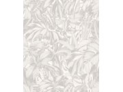 Tapety Yara - Šedo-bílá tapeta s listy Šedo-bílá tapeta s listy