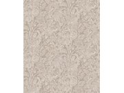 Béžová tapeta s květinami a listy