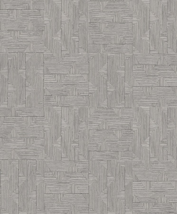 Hnědo-šedá geometrická tapeta na zeď - Tapety Yara
