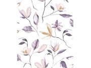 Tapety Yara - Fialová květinová tapeta na zeď Fialová květinová tapeta na zeď