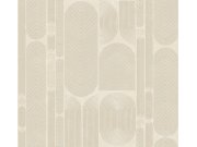 Tapety Yara - Geometrická tapeta na zeď, šedo-béžová, ovály, Rock, Masureel Geometrická tapeta na zeď, šedo-béžová, ovály, Rock, Masureel