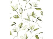 Tapety Yara - Zelená květinová tapeta na zeď Zelená květinová tapeta na zeď