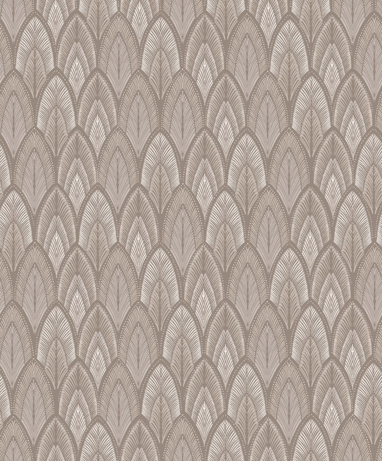 Šedo-béžová tapeta s listy - Tapety Yara