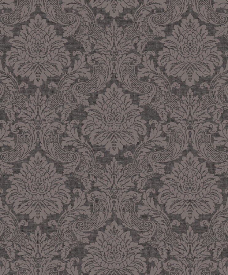 Černá tapeta se zámeckým vzorem Černá tapeta se zámeckým vzorem