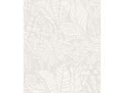 Tapety Yara - Bílá tapeta na zeď, listy, Mysa, Khroma by Masuree Bílá tapeta na zeď, listy, Mysa, Khroma by Masuree