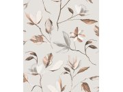 Šedá květinová tapeta na zeď