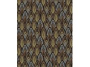 Hnědo-stříbrná tapeta s listy