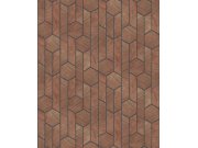 Hnědá geometrická tapeta na zeď