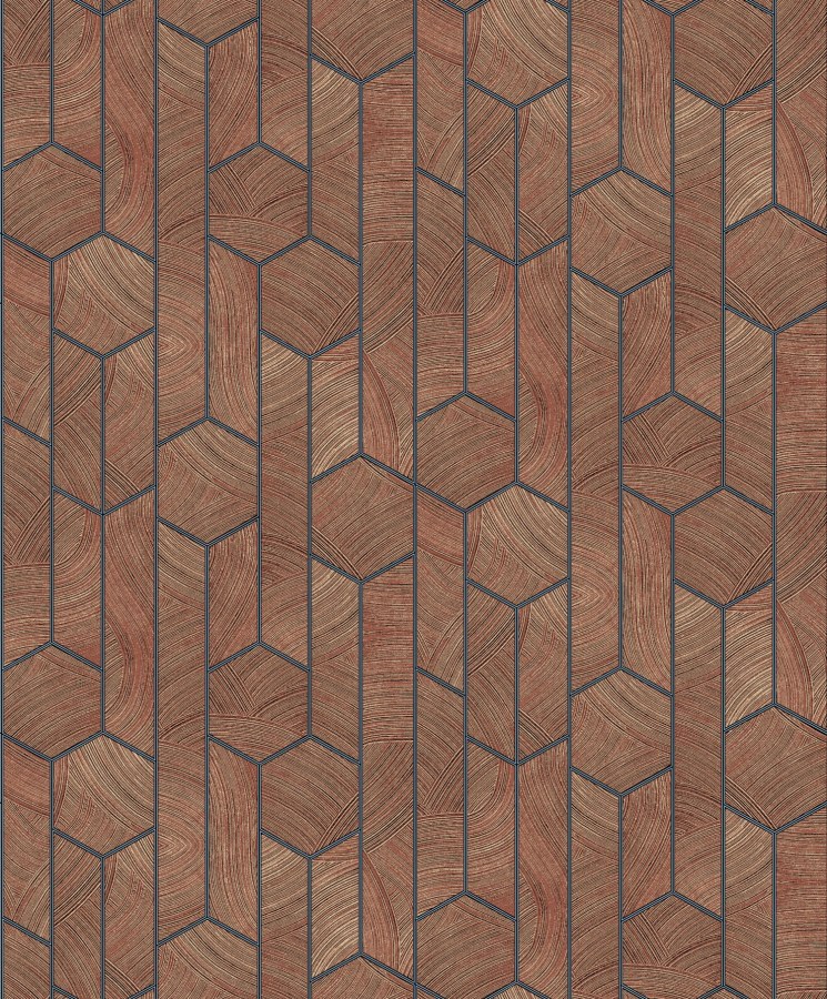 Tapety Yara - Hnědá geometrická tapeta na zeď Hnědá geometrická tapeta na zeď - Tapety Yara