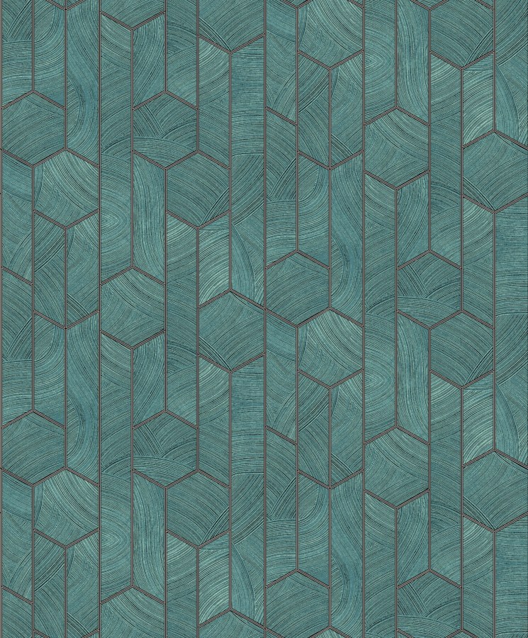 Tapety Yara - Zelená geometrická tapeta na zeď Zelená geometrická tapeta na zeď - Tapety Yara