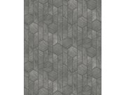 Černo-stříbrná geometrická tapeta na zeď