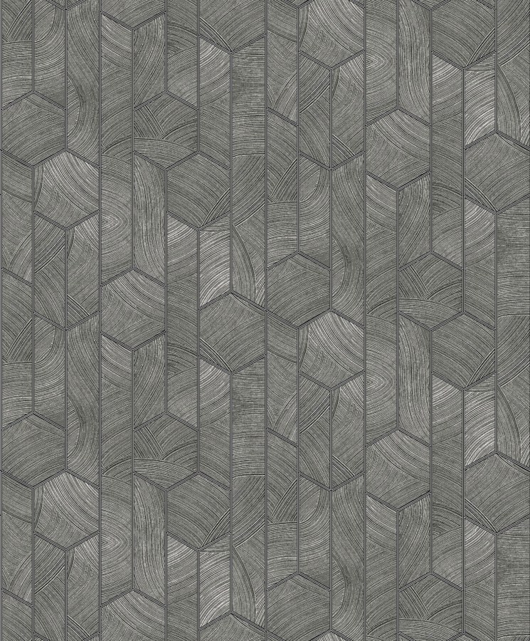 Černo-stříbrná geometrická tapeta na zeď Černo-stříbrná geometrická tapeta na zeď