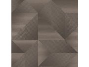 Tapety Yara - Hnědo-černá geometrická tapeta na zeď Hnědo-černá geometrická tapeta na zeď